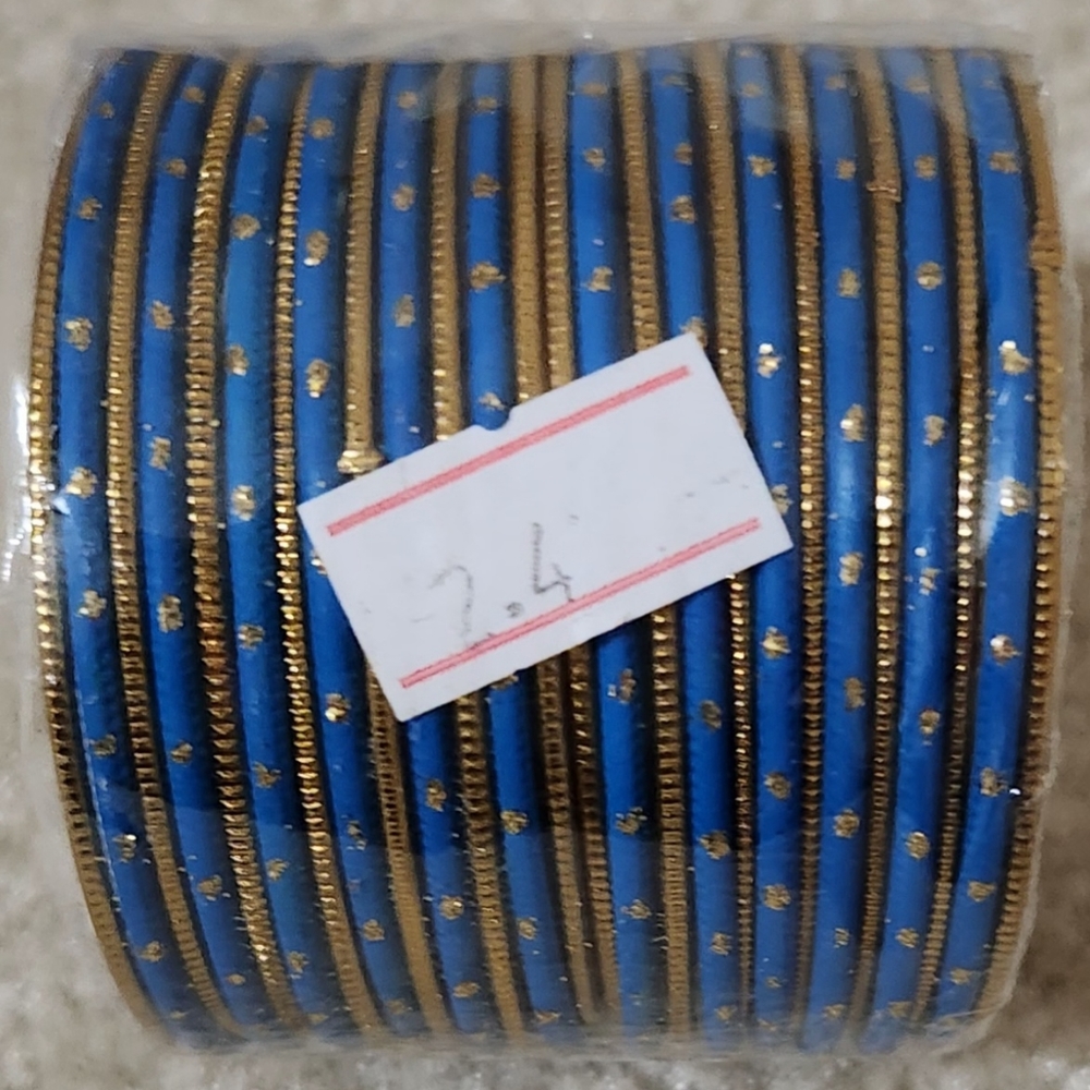 Blue and gold bangles.  Size 2-4